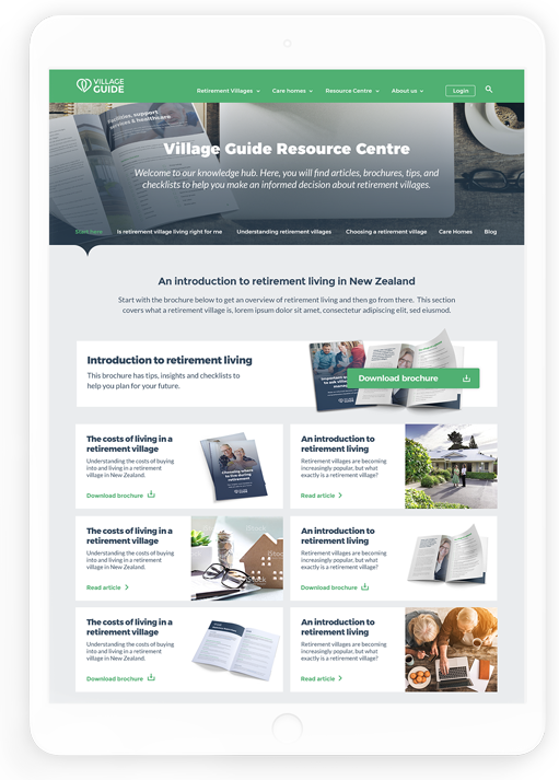 village guide table view